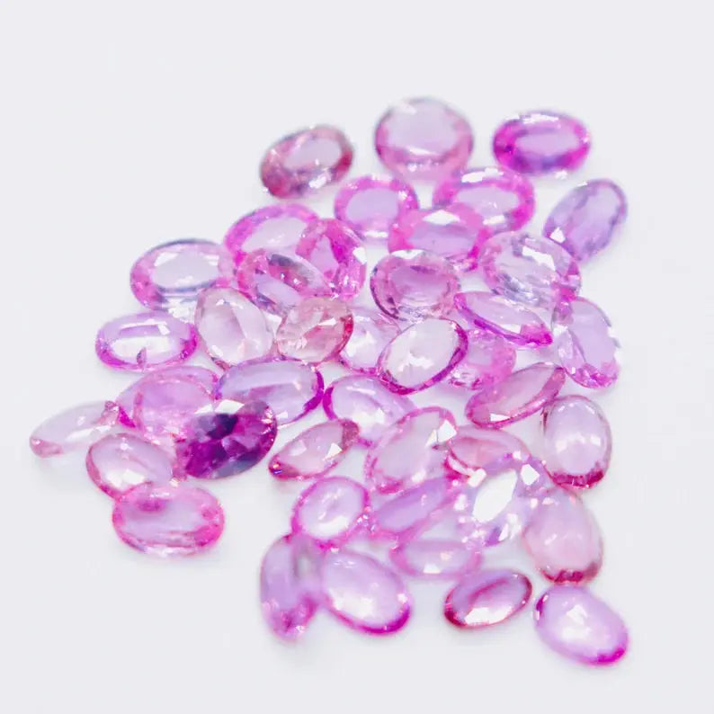 Natural Pink Sapphires Set gems-756e