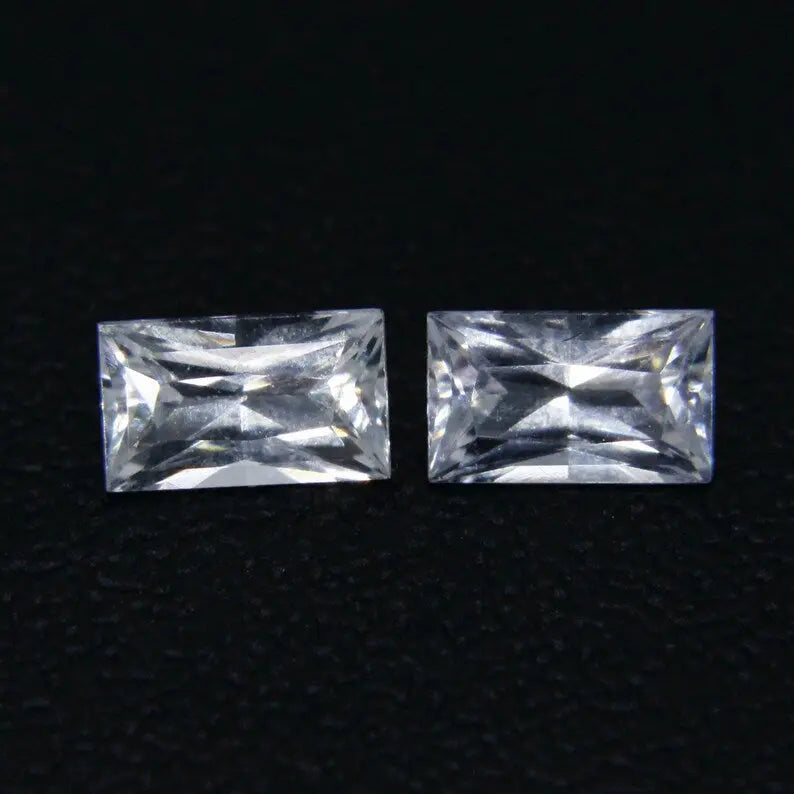 Natural White Sapphires Pair Of Gemstones - Sapphire Pal – Sapphirepal