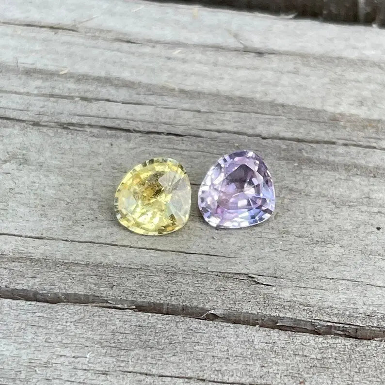 Natural Yellow Pink Sapphires Set Of Gemstones gems-756e